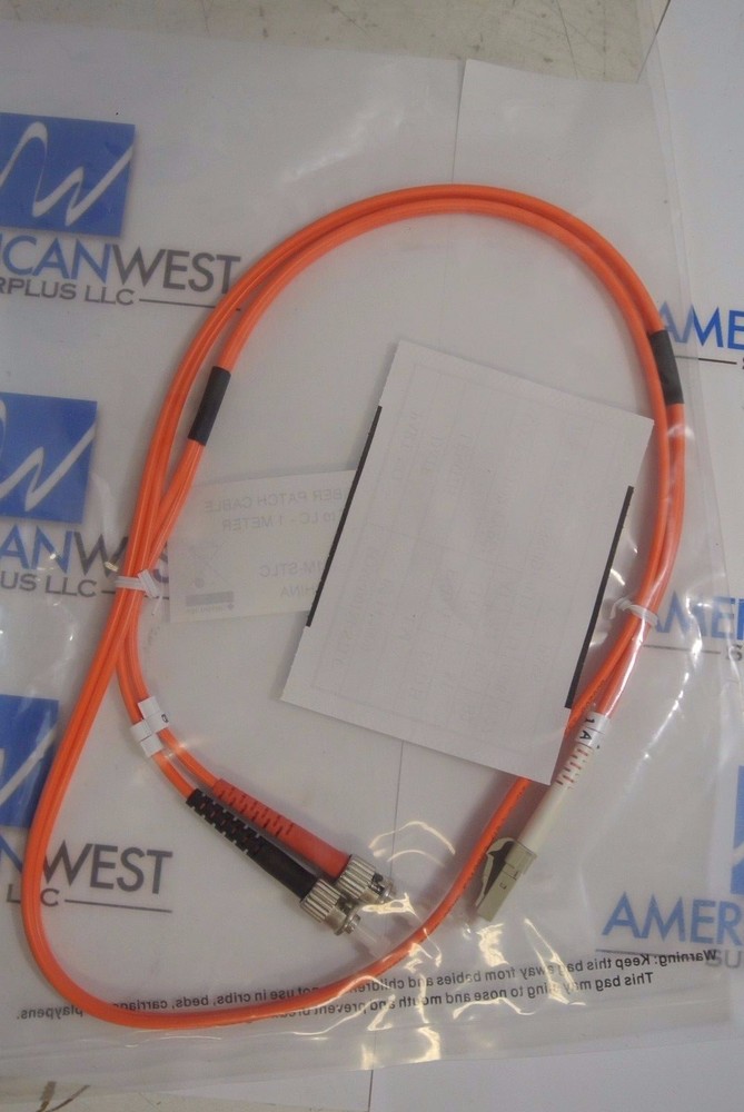 Multimode fiber patch cable 500/125um, ST to LC 1 meter