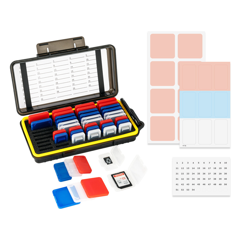 Clear Plastic Memory Card Case Holder Storage for 24 SD SDHC 18 Micro SD MSD TF