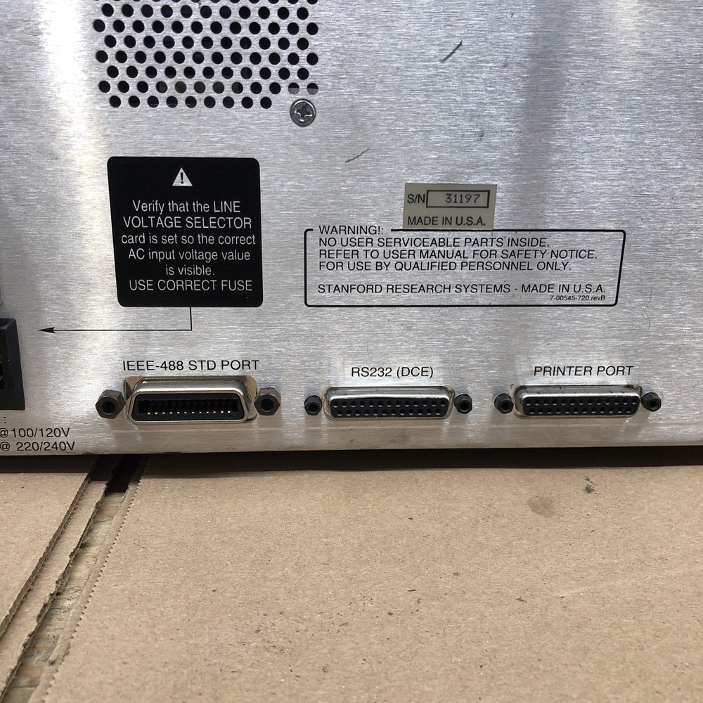 Stanford Research Systems SRS SR780 2 Channel Network Signal Analyzer “Untested”