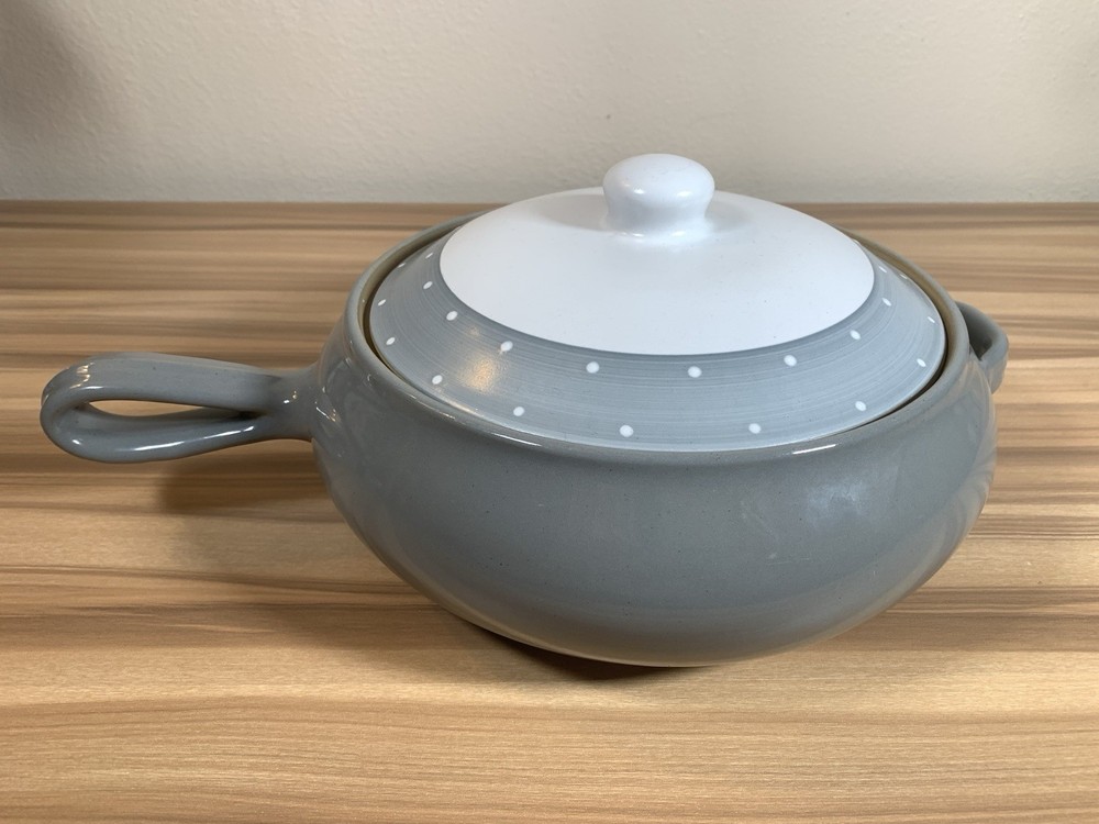 Denby - Langley Pottery Twilight Dots Covered Casserole with Loop Handle, 4 PT