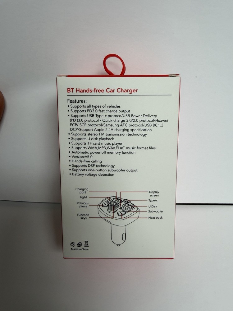 Bluetooth FM Transmitter, Dual USB Port and PD Type C Car Charger