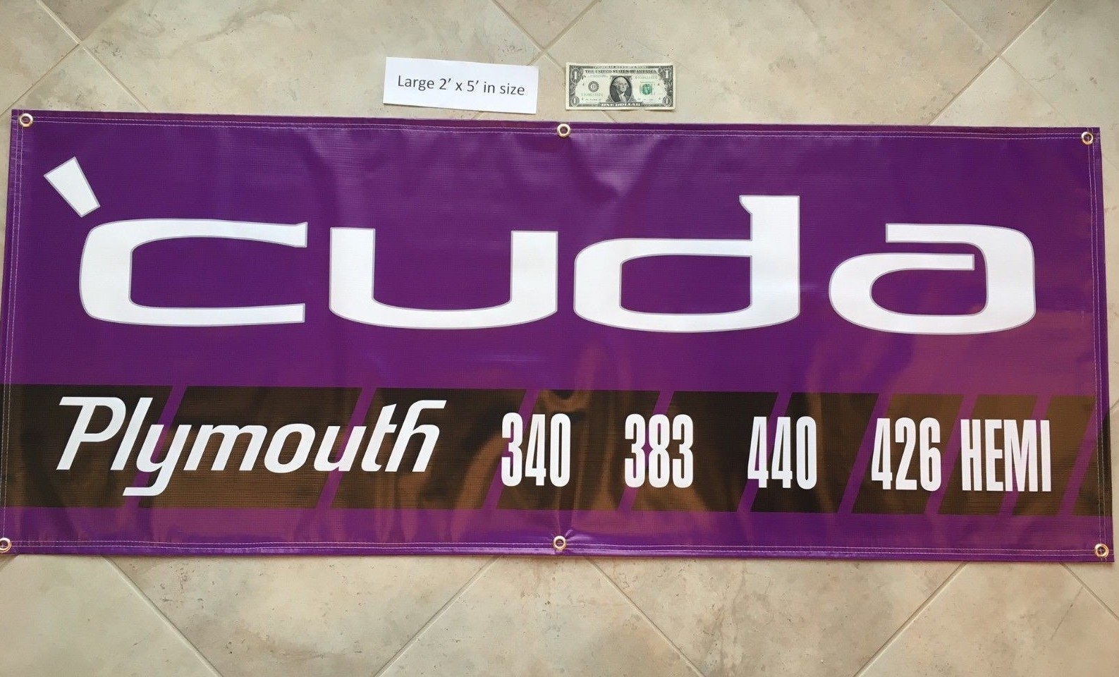 PLYMOUTH CUDA Garage Banner Sign (Large 2'x5')