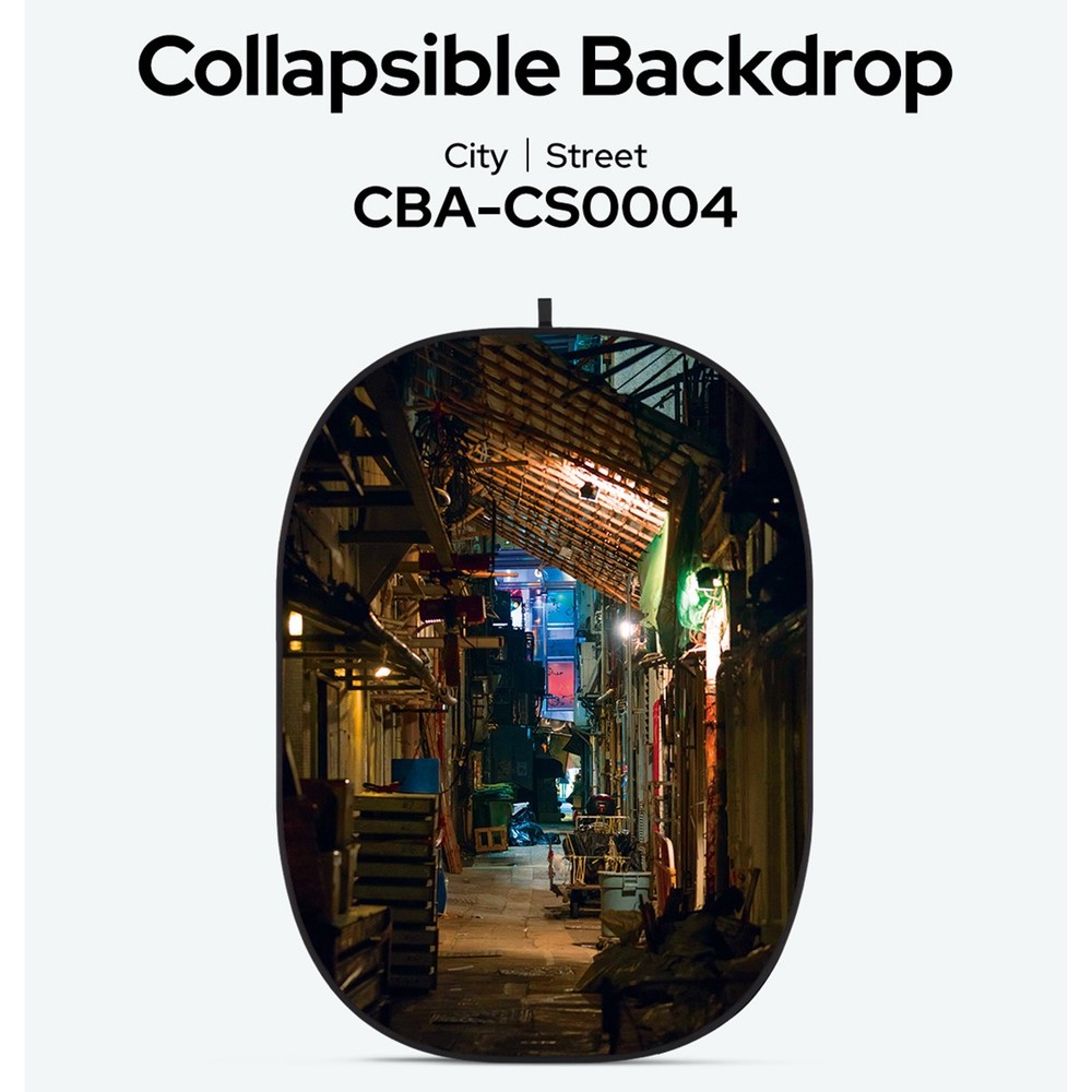 Glow CBA-CS0004 5x6.5' Fabric Collapsible Backdrop, Street