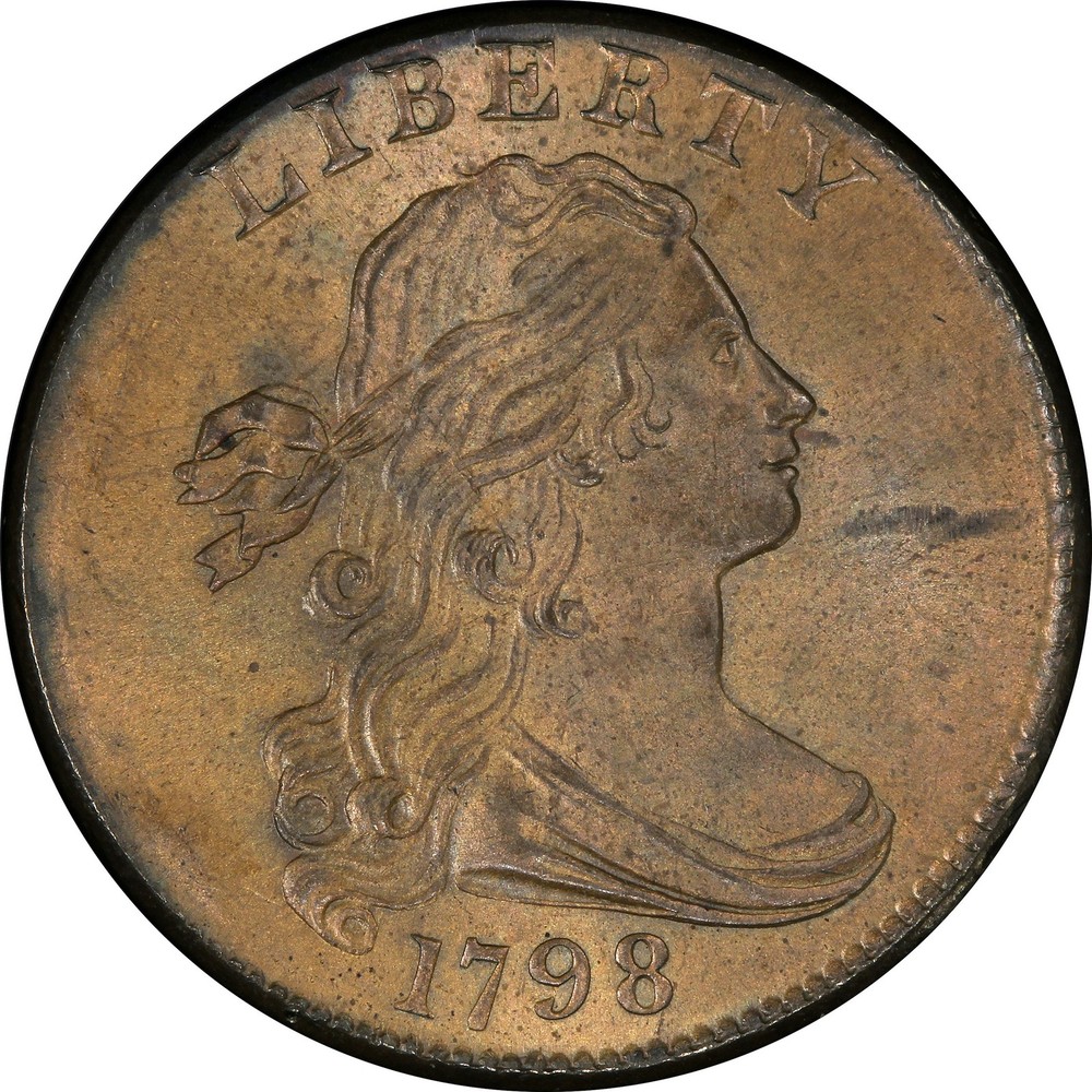1798 DRAPED BUST 1C PCGS MS 65+ BN
