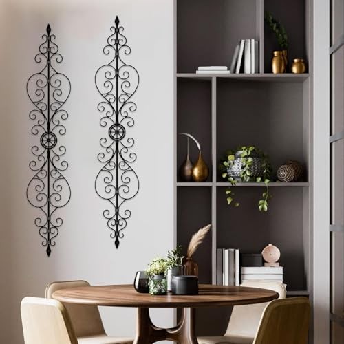 ruelen Metal Scroll Wall Decor Rustic Iron Wall Medallion Small Scroll A