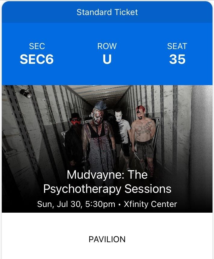 2 Tix Mudvayne July 30th