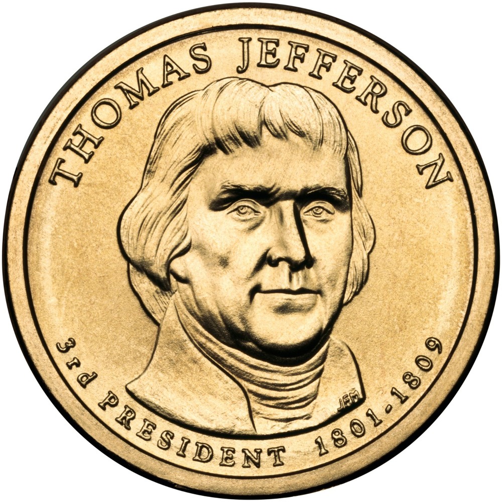 2007 D Thomas Jefferson Presidential Dollar