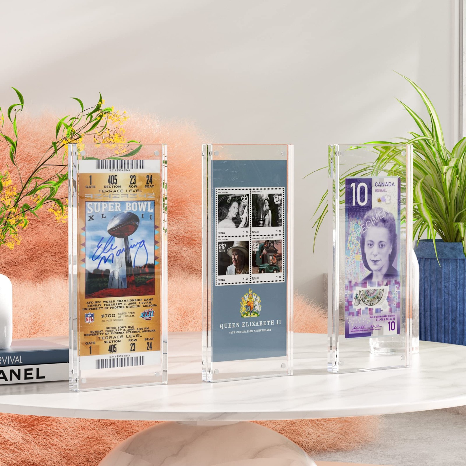 Dollar Bill Frame Display – 7.8" x 3.9" Acrylic 1 Pack, Clear