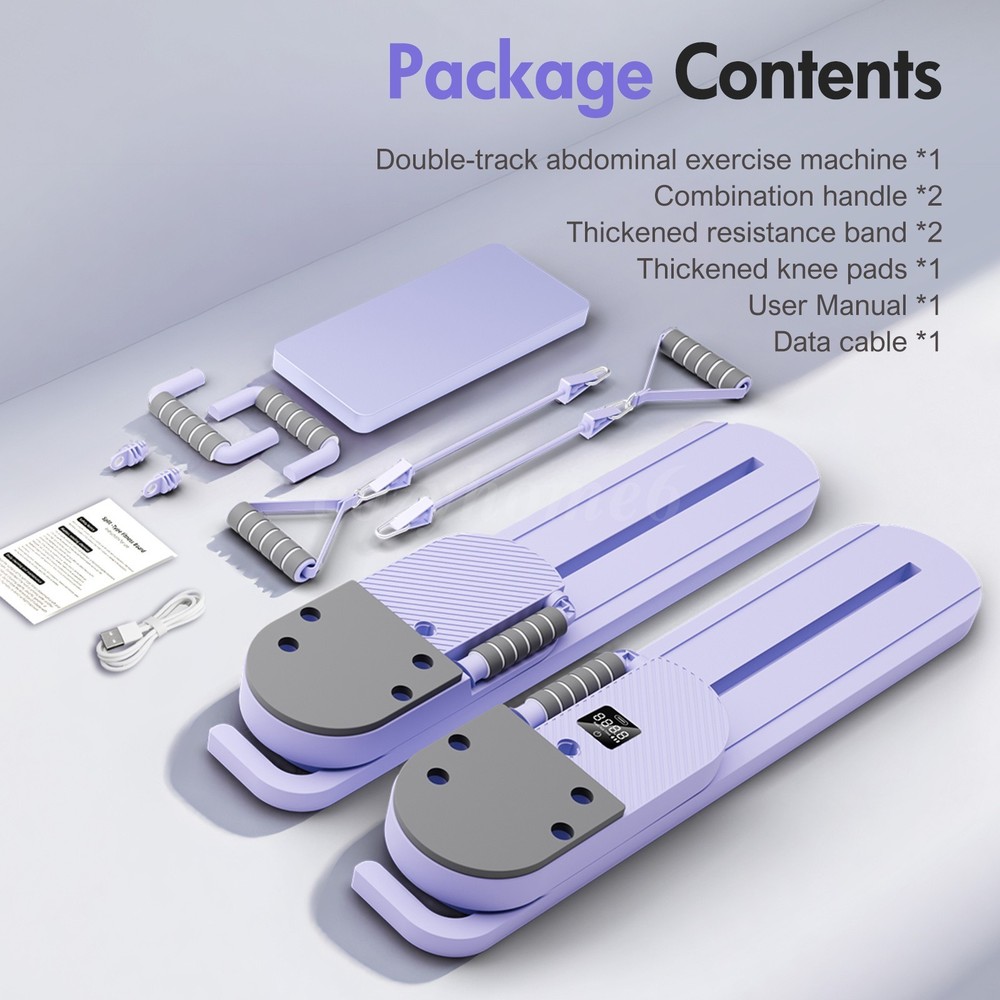 Adjustable Split Ab Board Pilates Core Workout Machine w/ LCD Counter