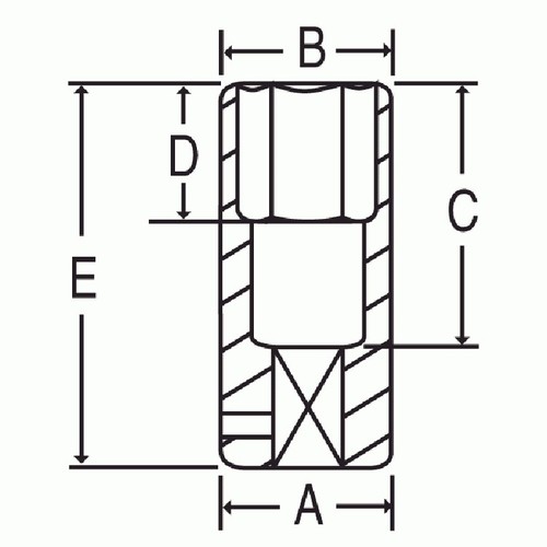 Grey Pneumatic 1/2" Drive x 1" Extra-Thin Wall Deep Impact Socket, 6-Point