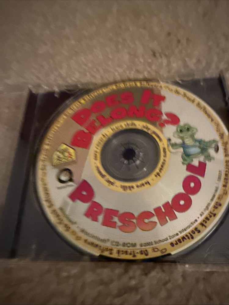 Kids learning CD-ROM School Zone- early educational software Does It Belong