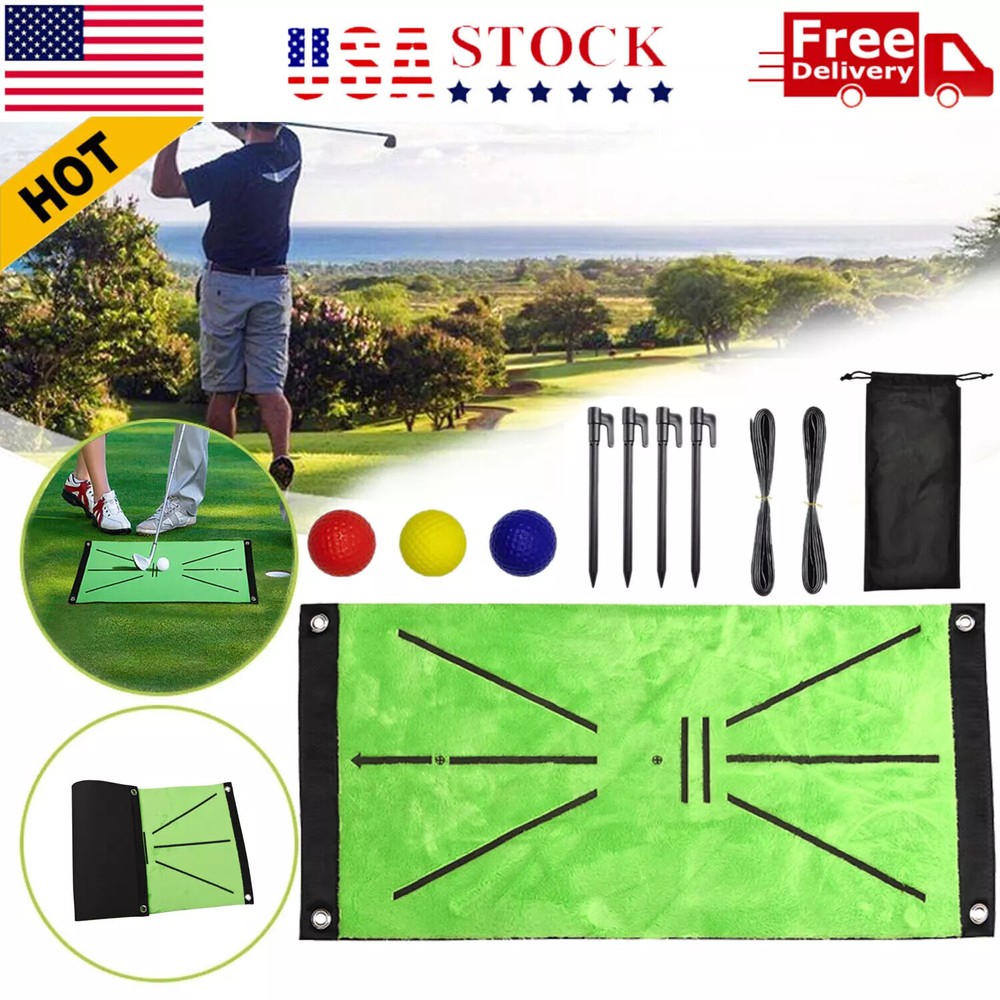 Golf Training Mat Swing Detection Practice Training Hitting Aid Game Velvet Pad