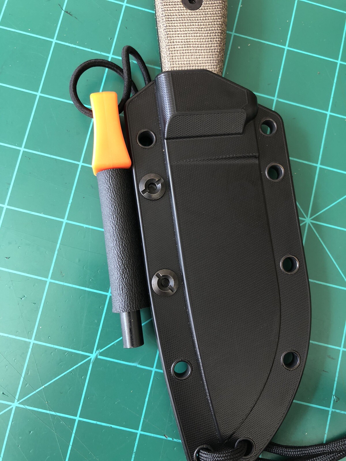 5/16 Ferro Rod Loop For Ka-Bar BK2 & Esee Color Is Black, Includes Chicago Screw