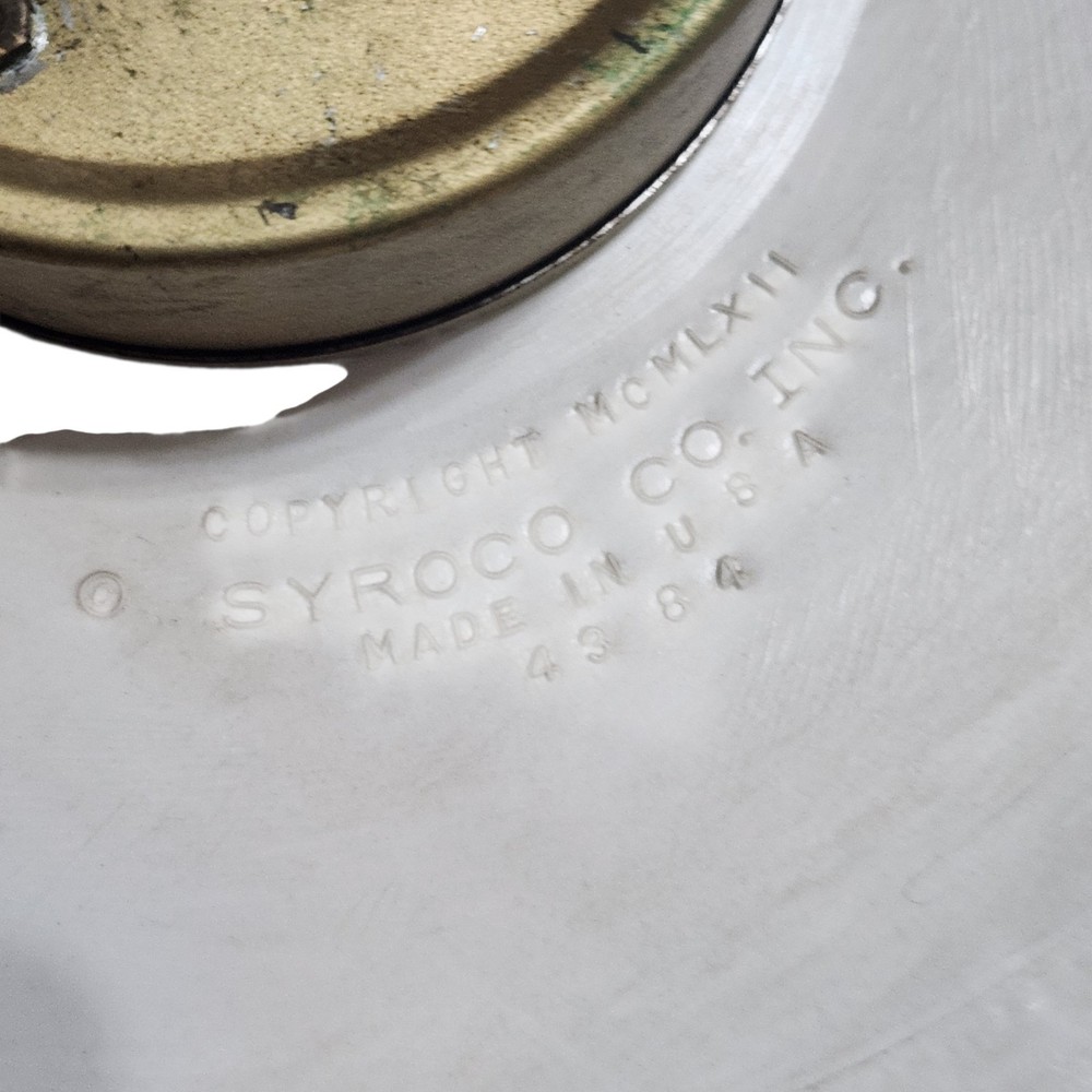 Syroco Oval Wall Clock with Winding Key White Gold Testing Working