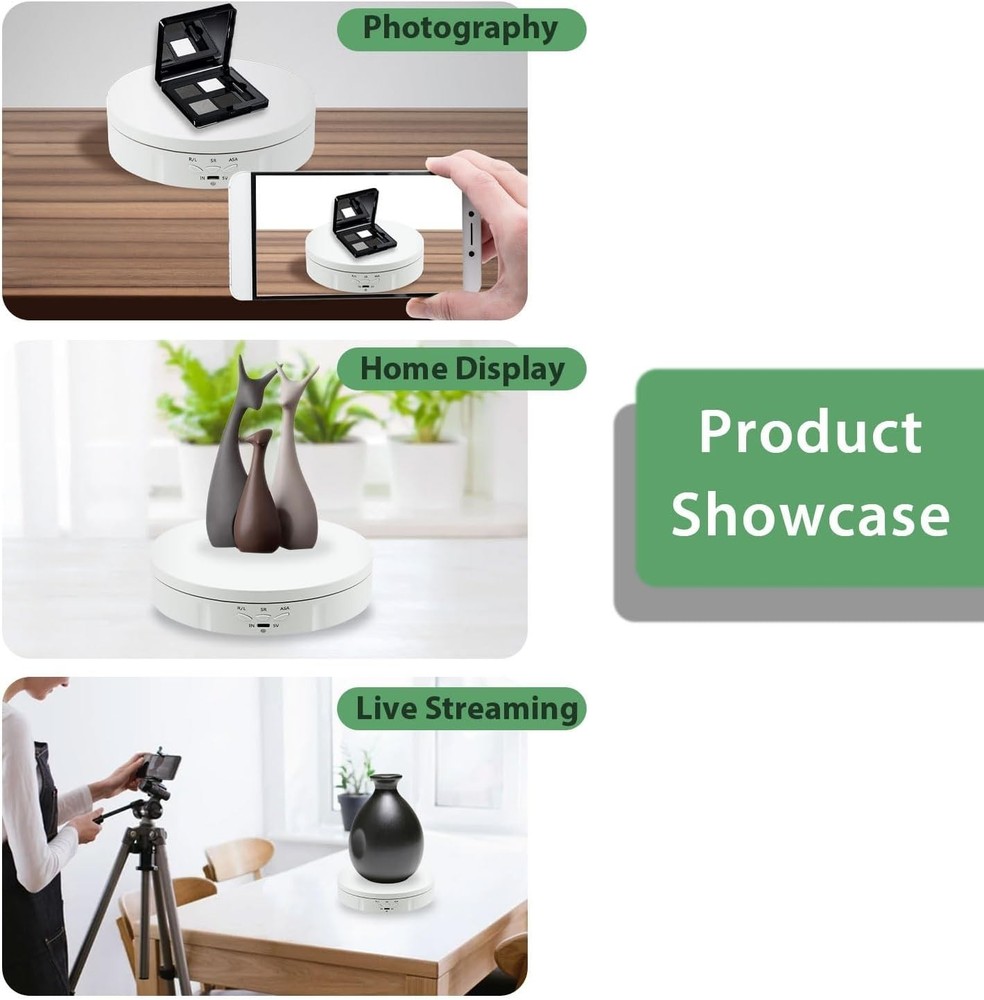 Motorized Rotating Display Stand 5.7in 360 Degree Electric Spin Turntable