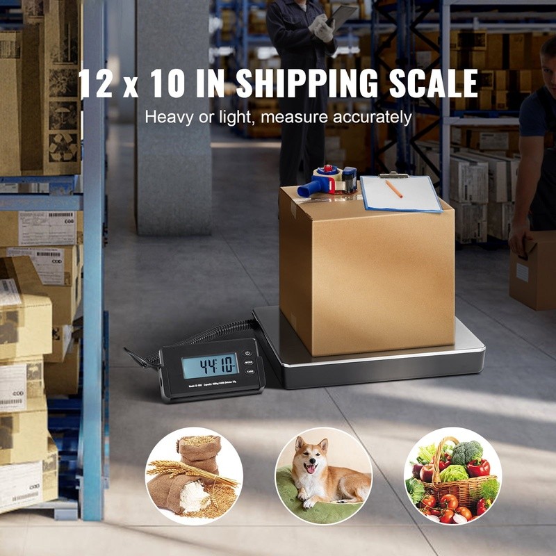 Digital Postal Scale 440lbs LCD Shipping Scale AC DC Power Tare Function New