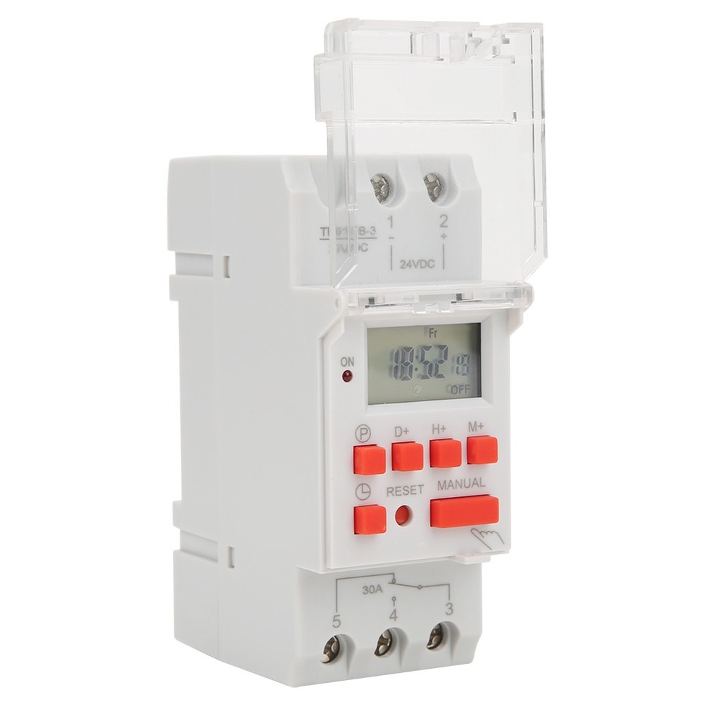 DC24V 30A Weekly 12/24hrs Timer Switch On Off Control Programmable Time Relay