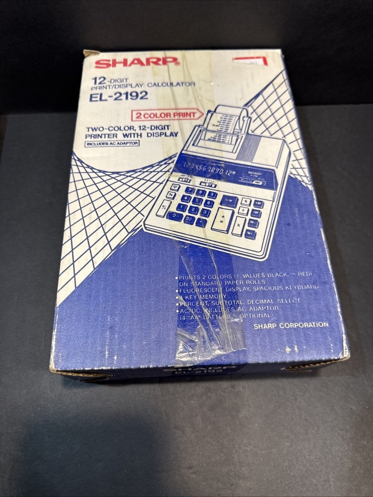 New Sharp EL-2192 Printing Calculator In Open Box Tested Works Missing Arm