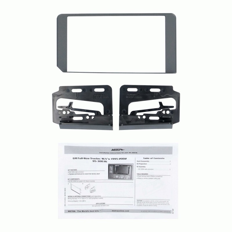 Double DIN Car Stereo Install Kit & Harness for 1995-2002 C/K Silverado/Sierra