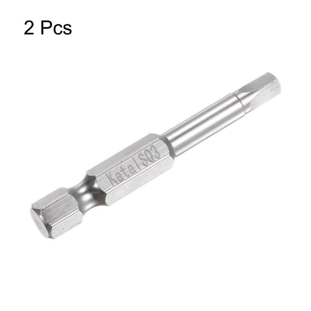 2Pack SQ3 Magnetic Security Square Screwdriver Bits 1/4" Hex Shank 2" Length