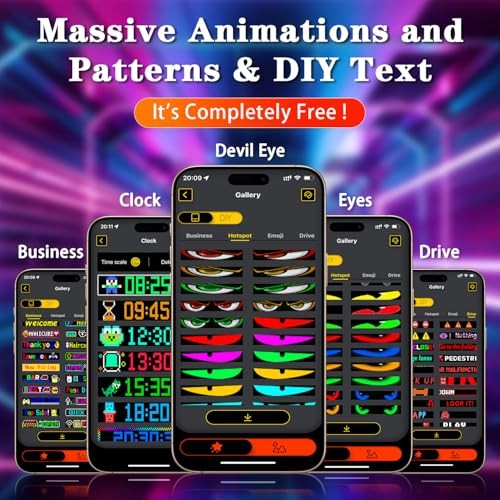 2PCS Devil Eyes Light for Windshield ：Programmable Led Sign，USB 23.6inx4.73in