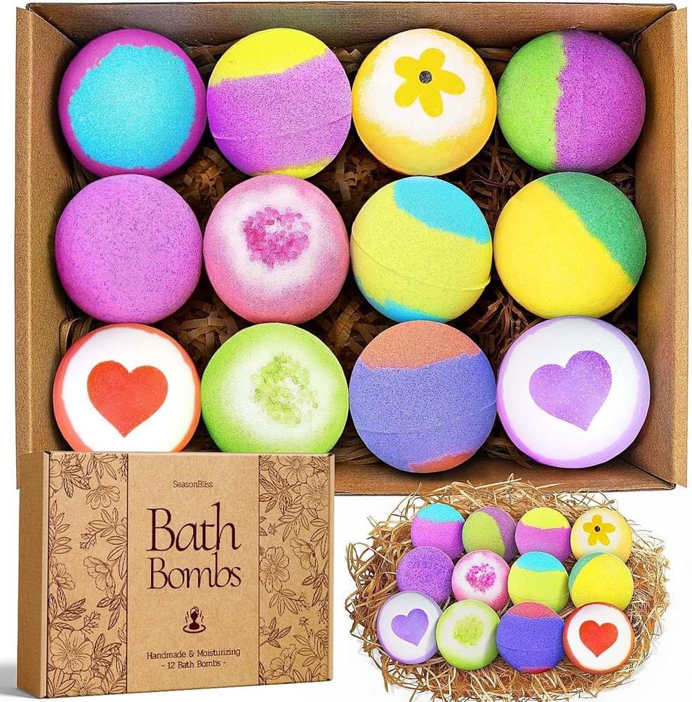 Bath Bombs for Women, Easter Basket Stuffers, Bubble Shower
