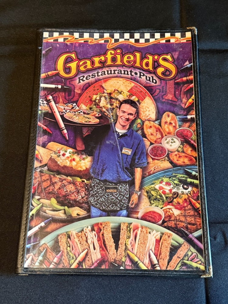 Garfield's Restaurant Pub 1999 1990s Vtg Menu