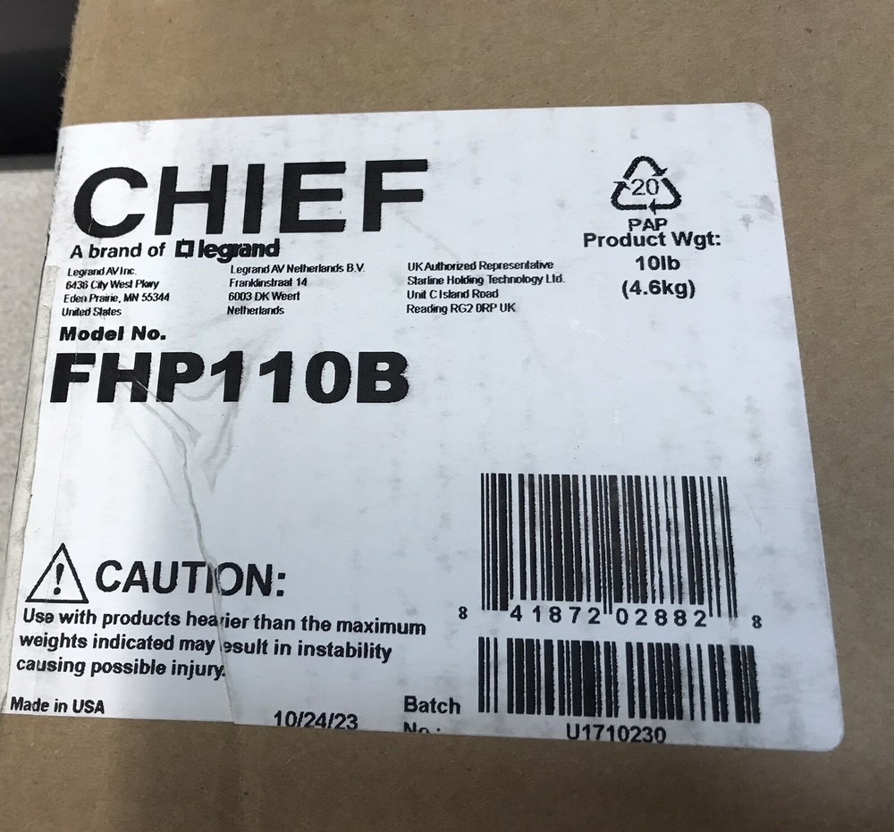 CHIEF LEGRAND FHP110B CEILING MOUNT FOR TV
