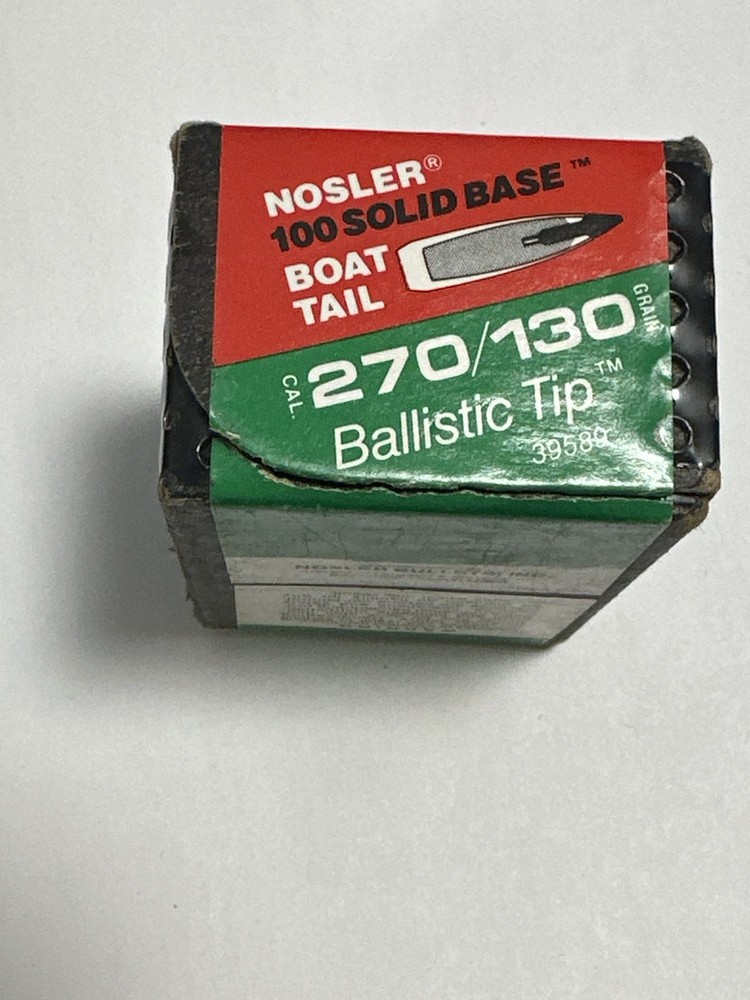 Nosler 270 Cal. (.277) 130 Grain Solid Base Bullet Box Empty