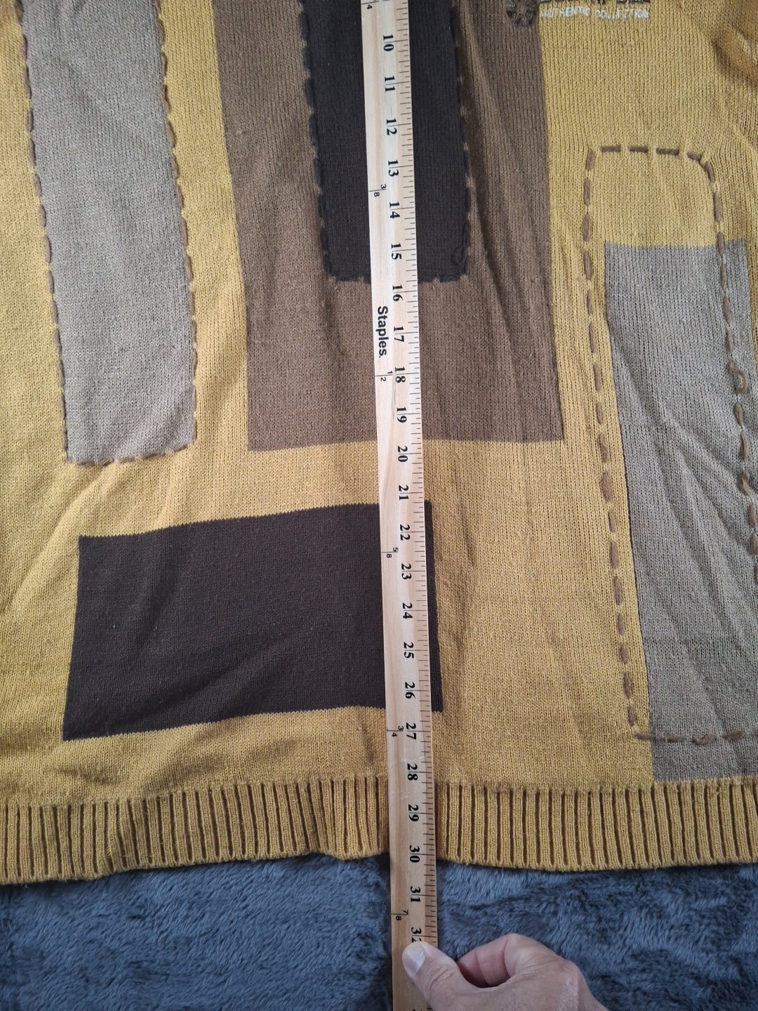 Vintage SouthPole 3D Chunky Knit Sweater Coogi Style Sz Large Y2k