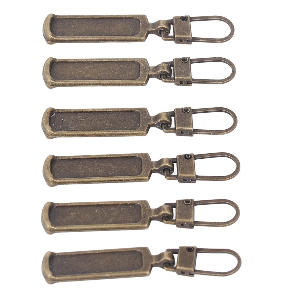 § Bronze 6Pcs Zipper Pull Tab Rustproof Detachable Colred Zipper Pull