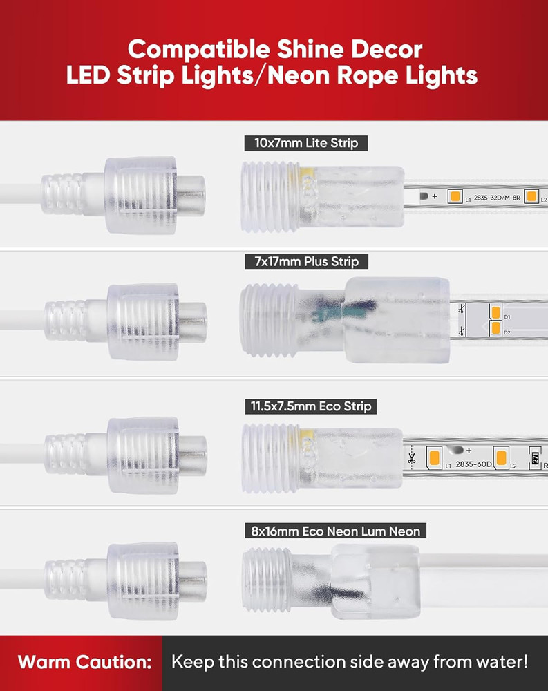 Extended Cable & ECO Neon Rope Lights Bundle for Vibrant Lighting Solutions