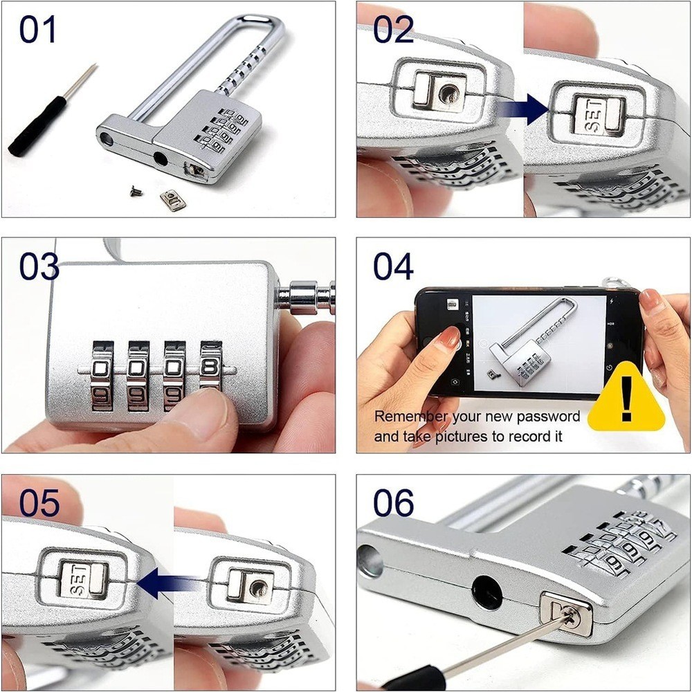 Cabinet Lock,Combination Padlock,Stainless Steel Gym Locker Lock Code Long5061