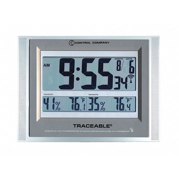 16-1/2" Digital Radio Atomc Clock, Black, 1087