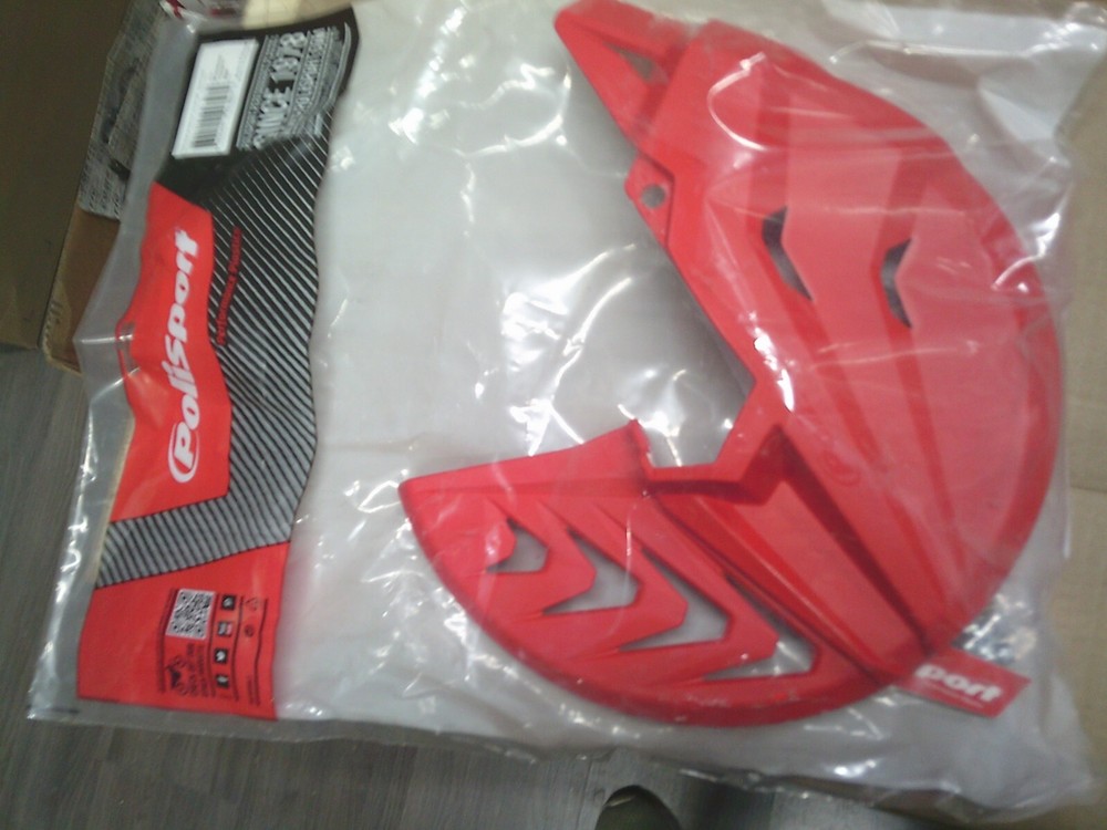 POLISPORT FULL FRONT DISC PROTECTOR GUARD - UNIVERSAL - HONDA RED