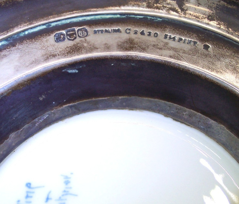 CAC Ceramic Arts Co Lenox Gorham Sterling Silver Loving Cup Stein 5 1/2 Pint