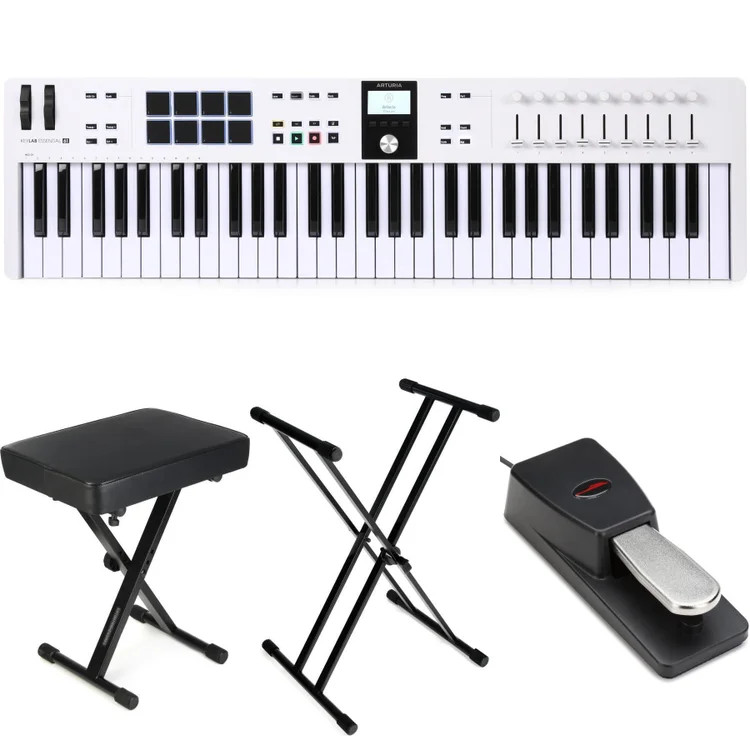 Arturia KeyLab Essential mk3 61-key Keyboard Controller Essential Bundle - White
