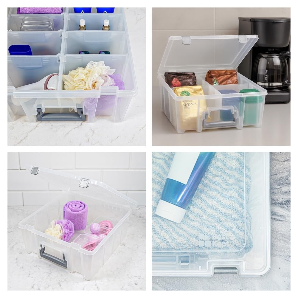 Super Satchel Double Deep Compartment Box Art Storage With 8 Removable Compartme