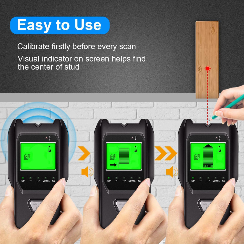 Stud Finder Wall Scanner, 5 in 1 Multifunction Stud Locator with Upgraded Smart