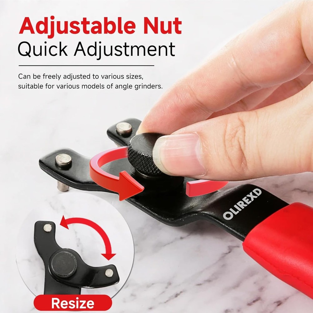 OLIREXD Angle Grinder Universal Adjustable Pin Wrench for Red