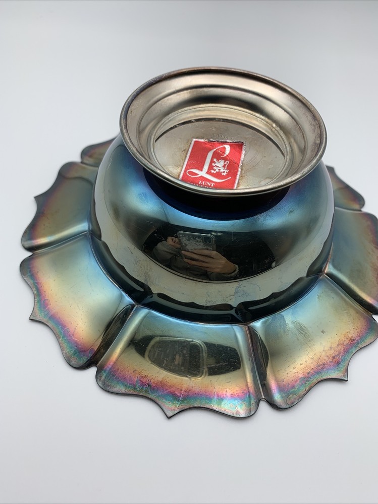 Vintage LUNT Silverplate Footed Dish Bowl 7” Wide And 2.5” Tall