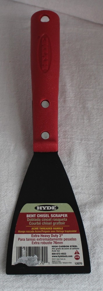 Hyde Bent Chisel Scraper Extra Heavy Duty 3" Acme Threaded Handle