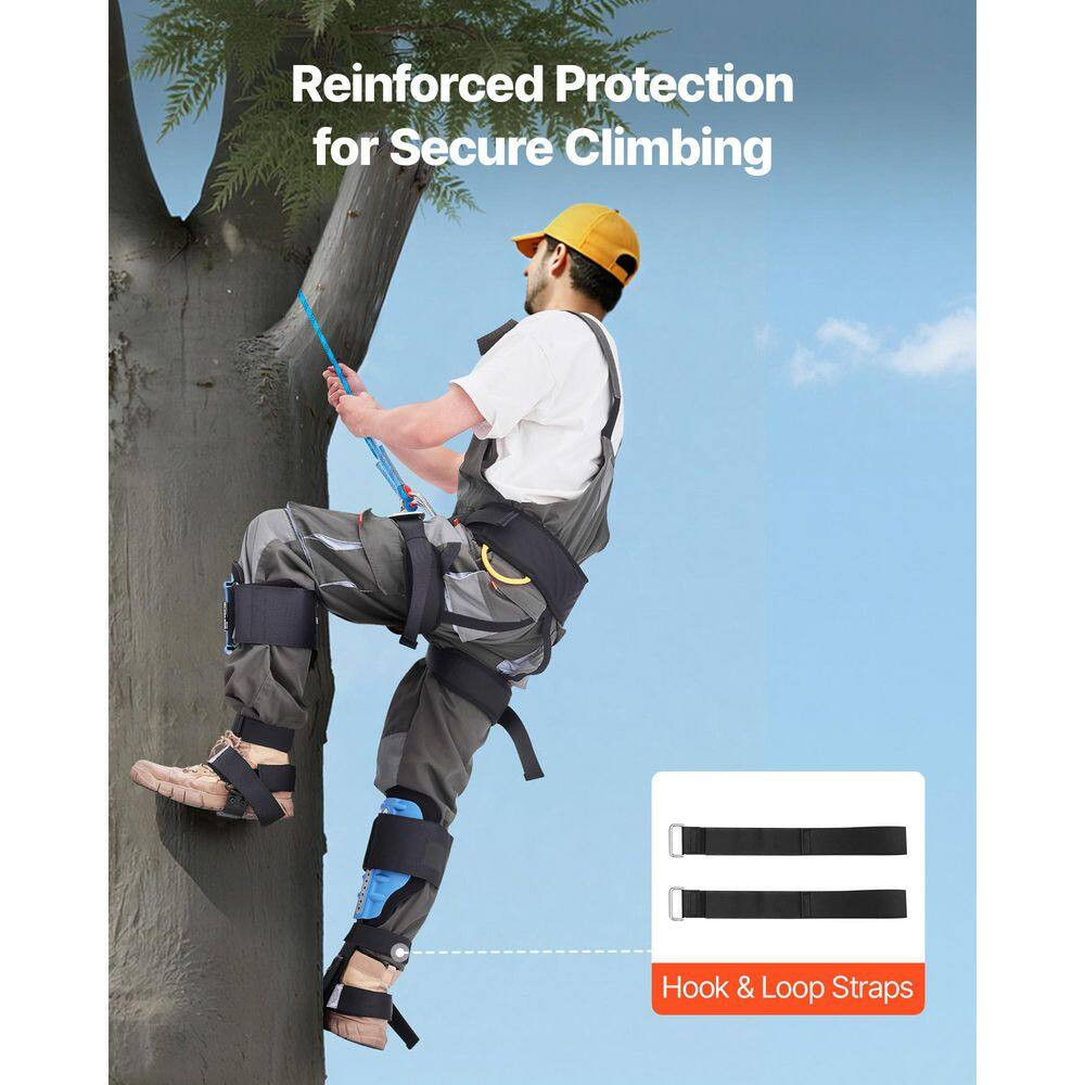 Height-Adjustable Tree Climbing Spikes with Straps & Cushioned Padding, 350 Lbs.