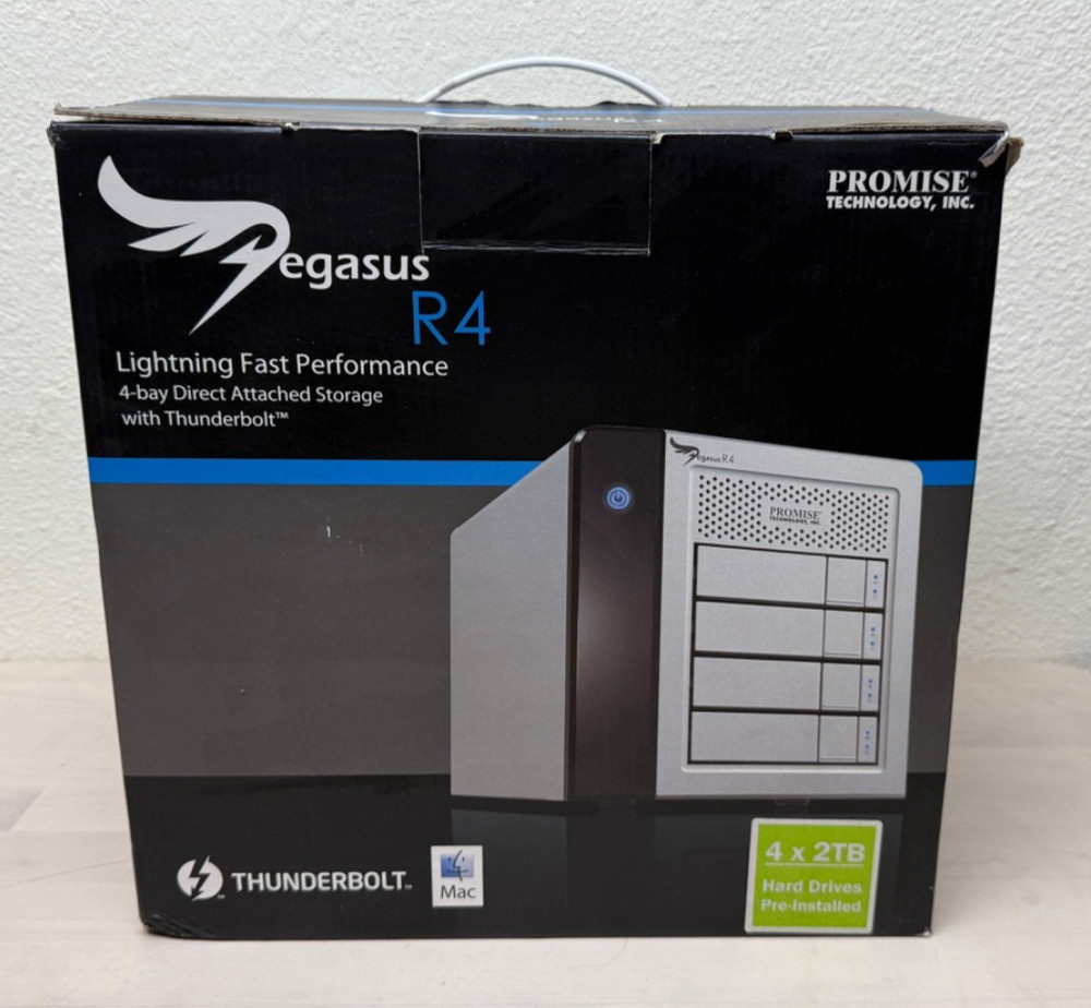 Promise Pegasus R4 4-Bay Thunderbolt RAID (4×2TB = 8TB) Storage Array