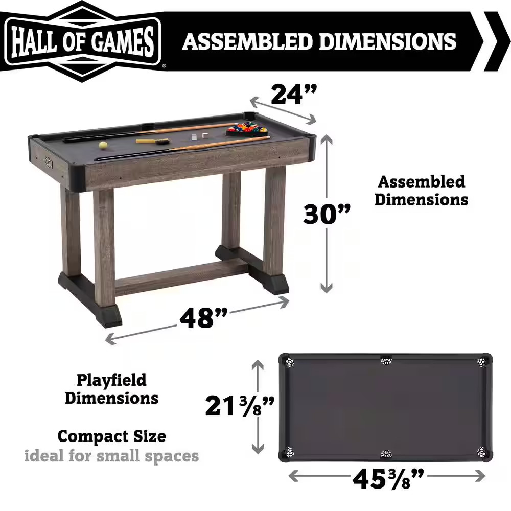 Charleston 48 In. Billiard Table