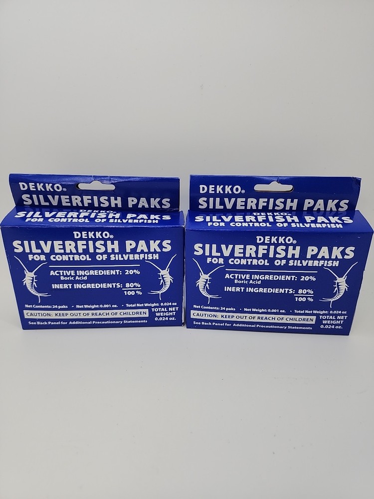 2 NEW Boxes Dekko Silverfish Paks Control Deter Prevent Silverfish