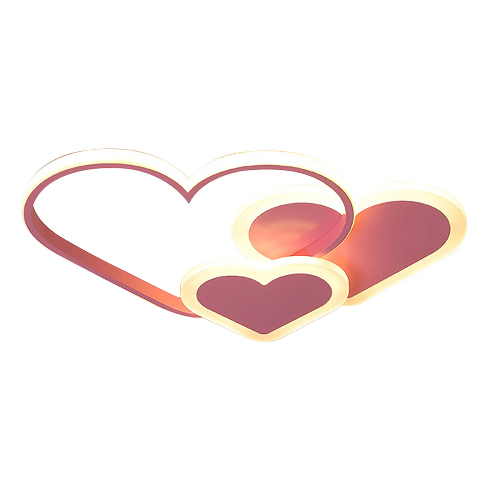 Pink Ceiling Light Heart-shaped Ceiling Light Dimmable LED Ceiling Lamp W/Remote