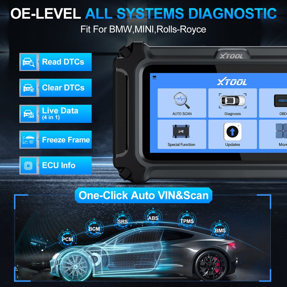 XTOOL IP500 OBD2 Scanner Full System Diagnostic Tool ECU Coding for BMW/Mini/RR