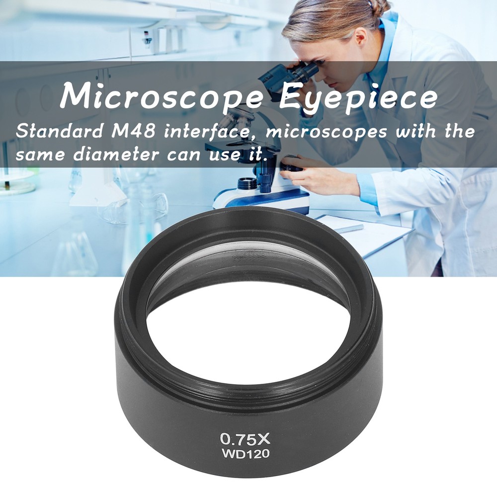 Microscope Lens 0.75X 120mm Barlow Eyepiece M48 Interface Accessory For New