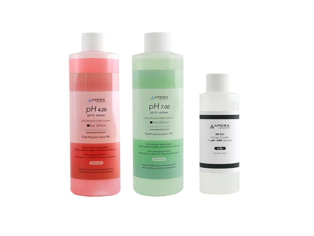pH Calibration Buffer Solution Kit for pH/ORP Electrodes, 4.00 & 7.00 pH, 4 o...